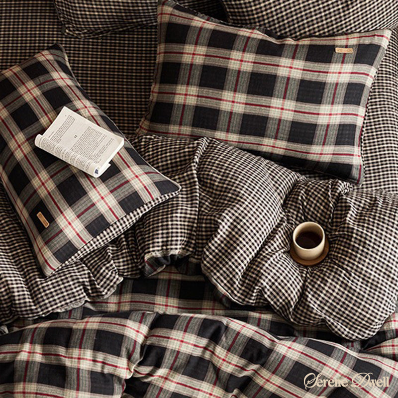 British Vintage Plaid Bedding Set