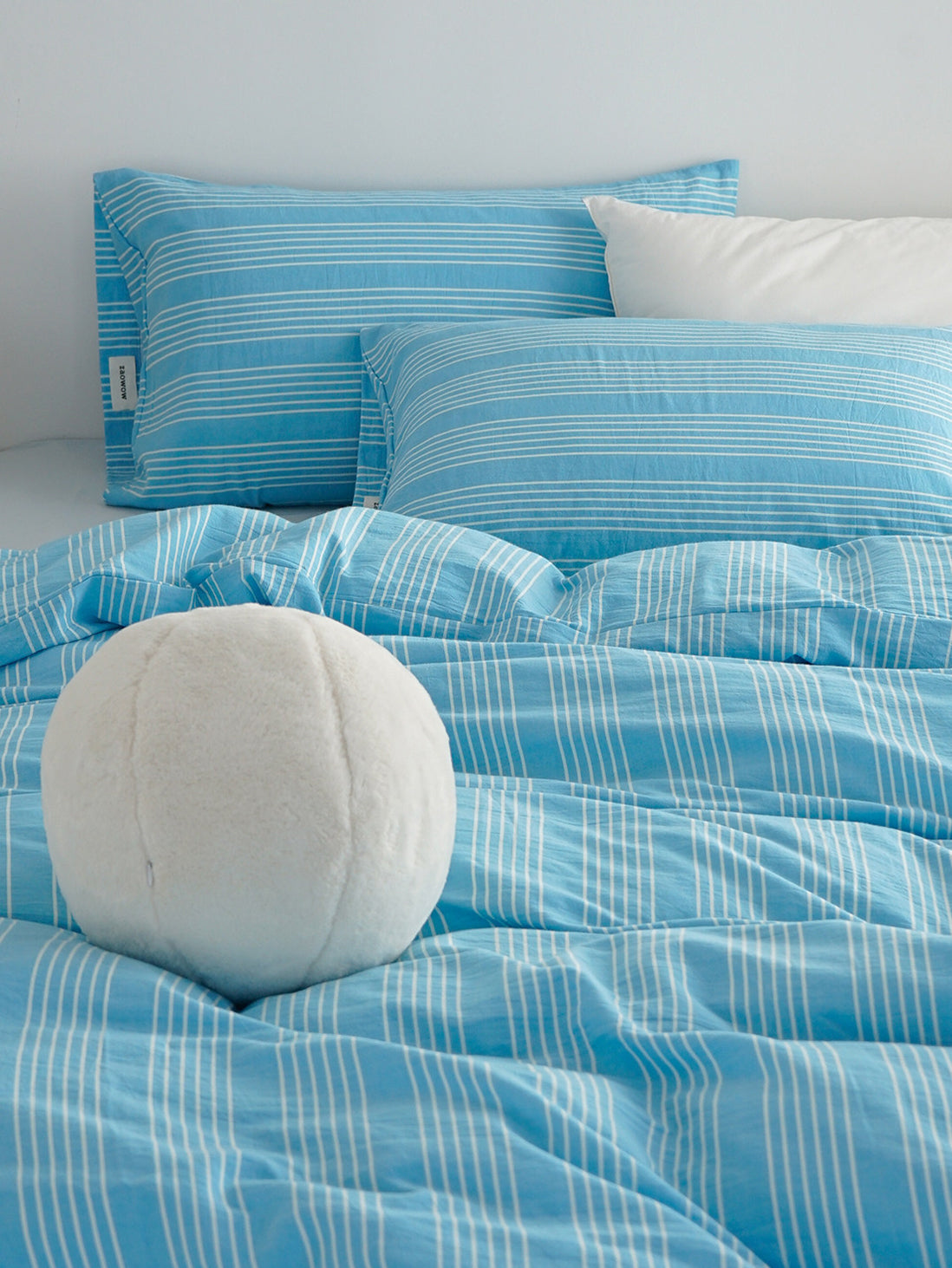 Blue Stripe Sateen Cotton Bedding Set