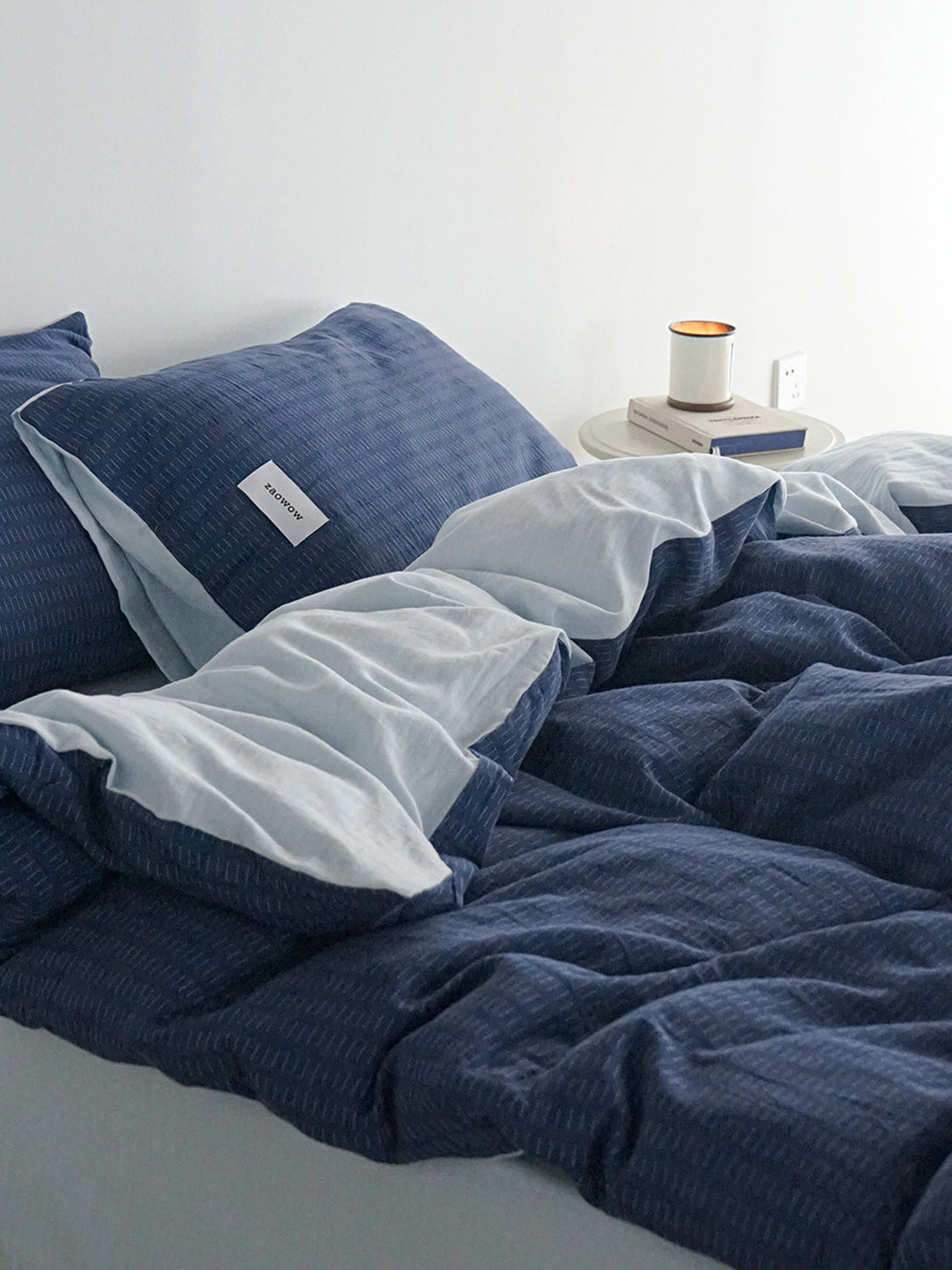 Iceland Blue Dashed Jacquard Bedding Set