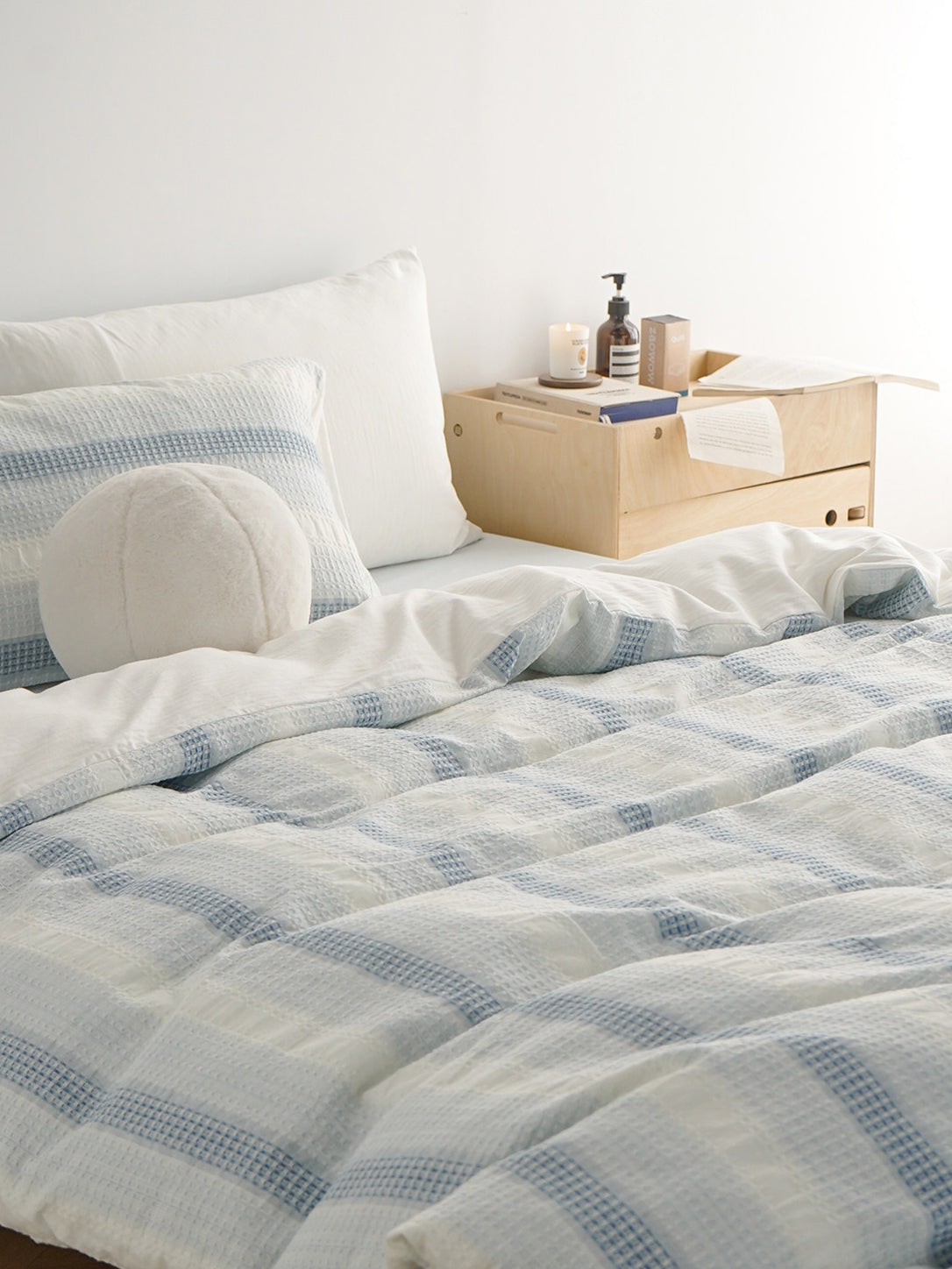 Gradient Waffle Cotton Bedding Set