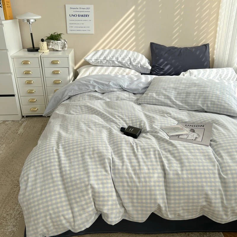 Mixed Gingham Bedding Set