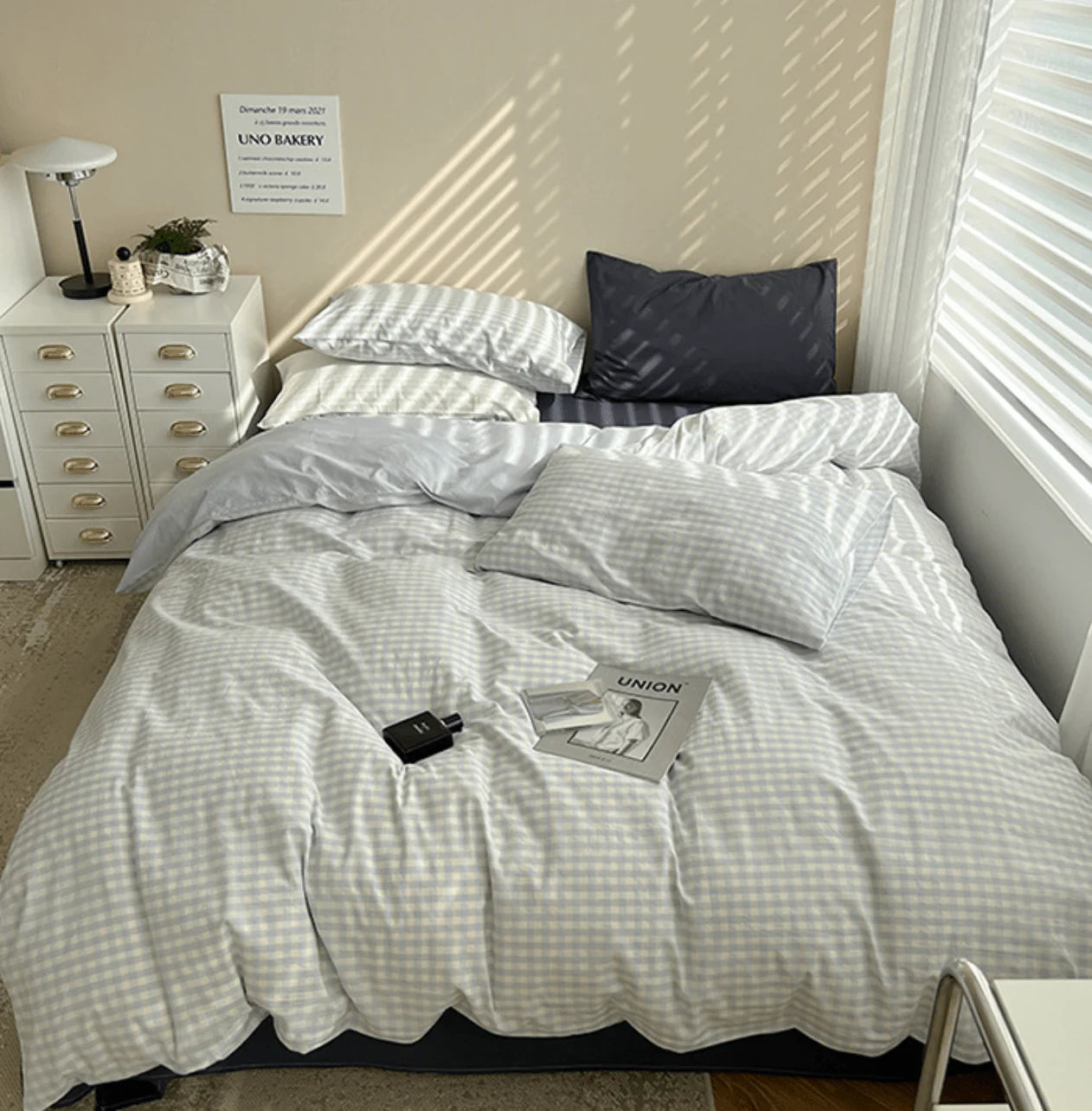 Mixed Gingham Bedding Set