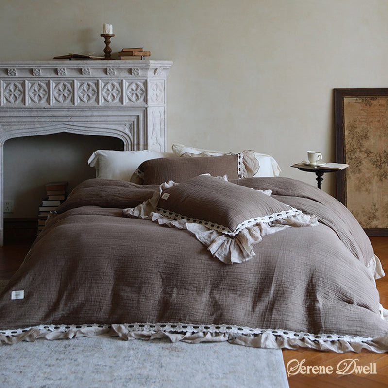 Belle Lace Ruffle Bedding Set