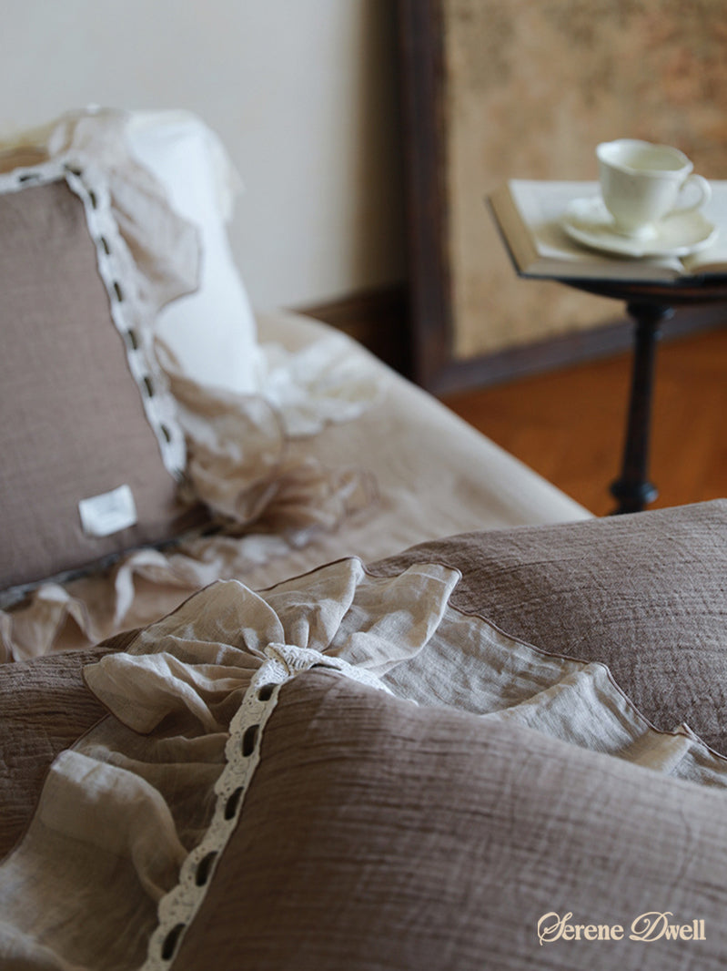 Belle Lace Ruffle Bedding Set