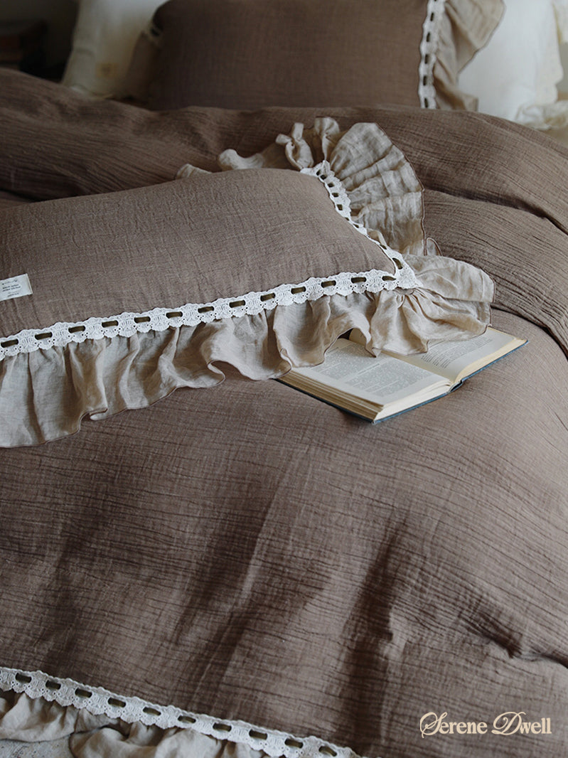 Belle Lace Ruffle Bedding Set