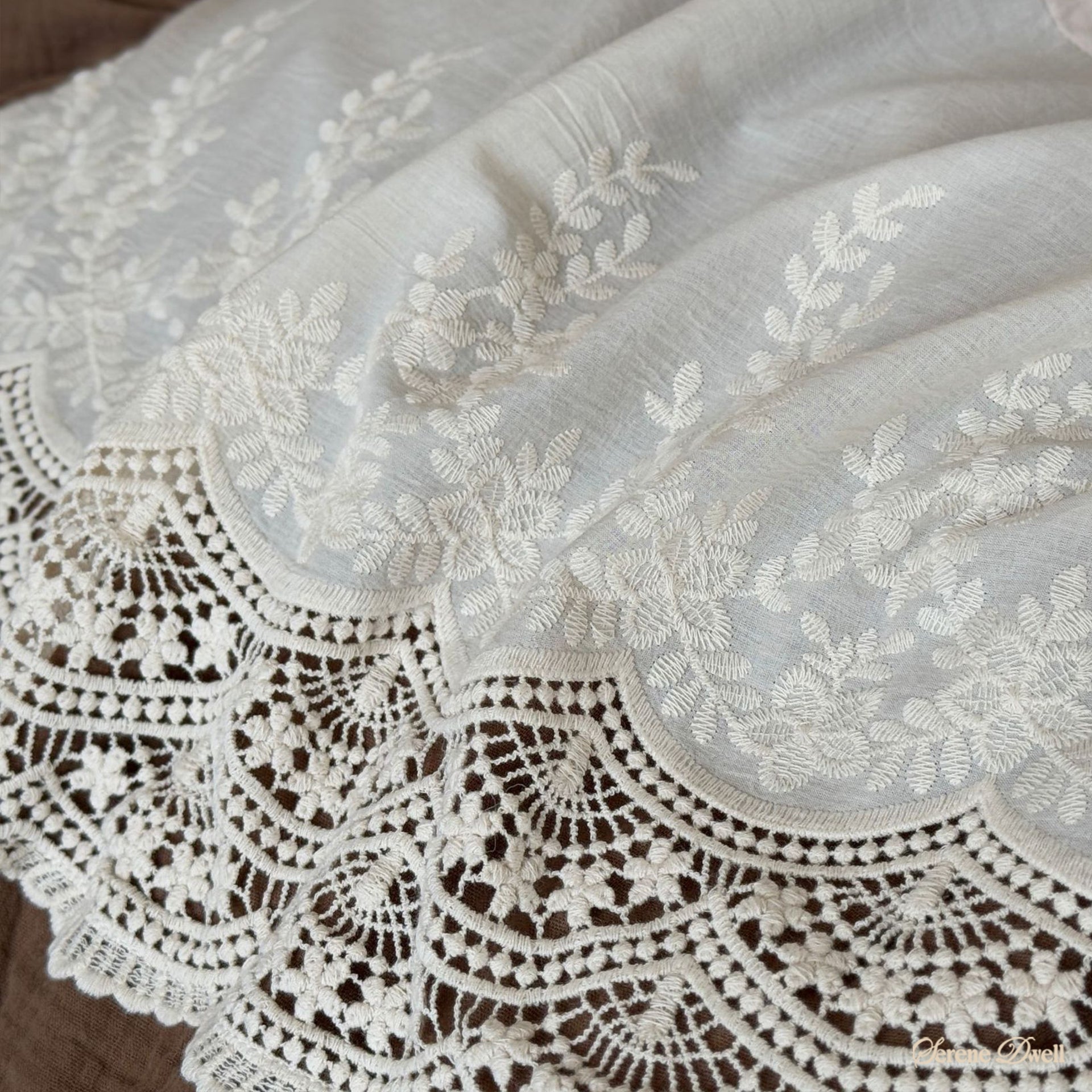 Cassia Embroidered Lace Bedding Set