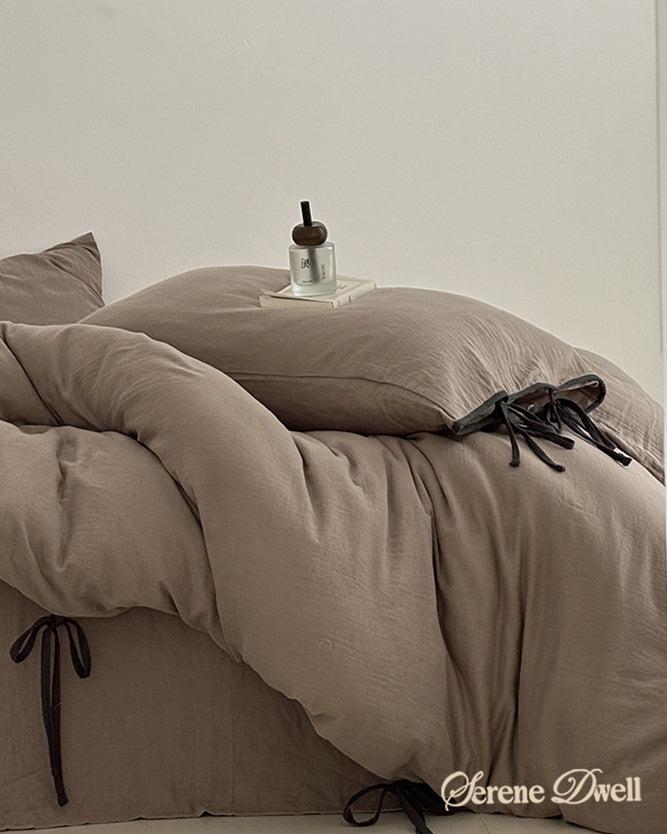 Serena Ribbon Tied Bedding Set