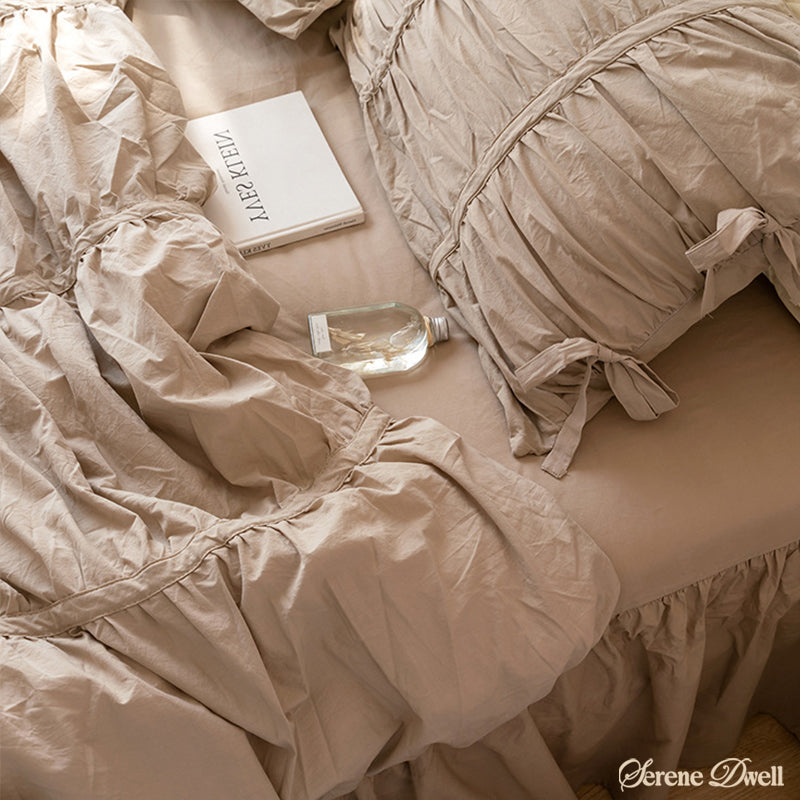 Coquette Ruffle Bedding Set with Ties