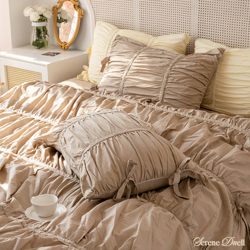 Coquette Ruffle Bedding Set with Ties