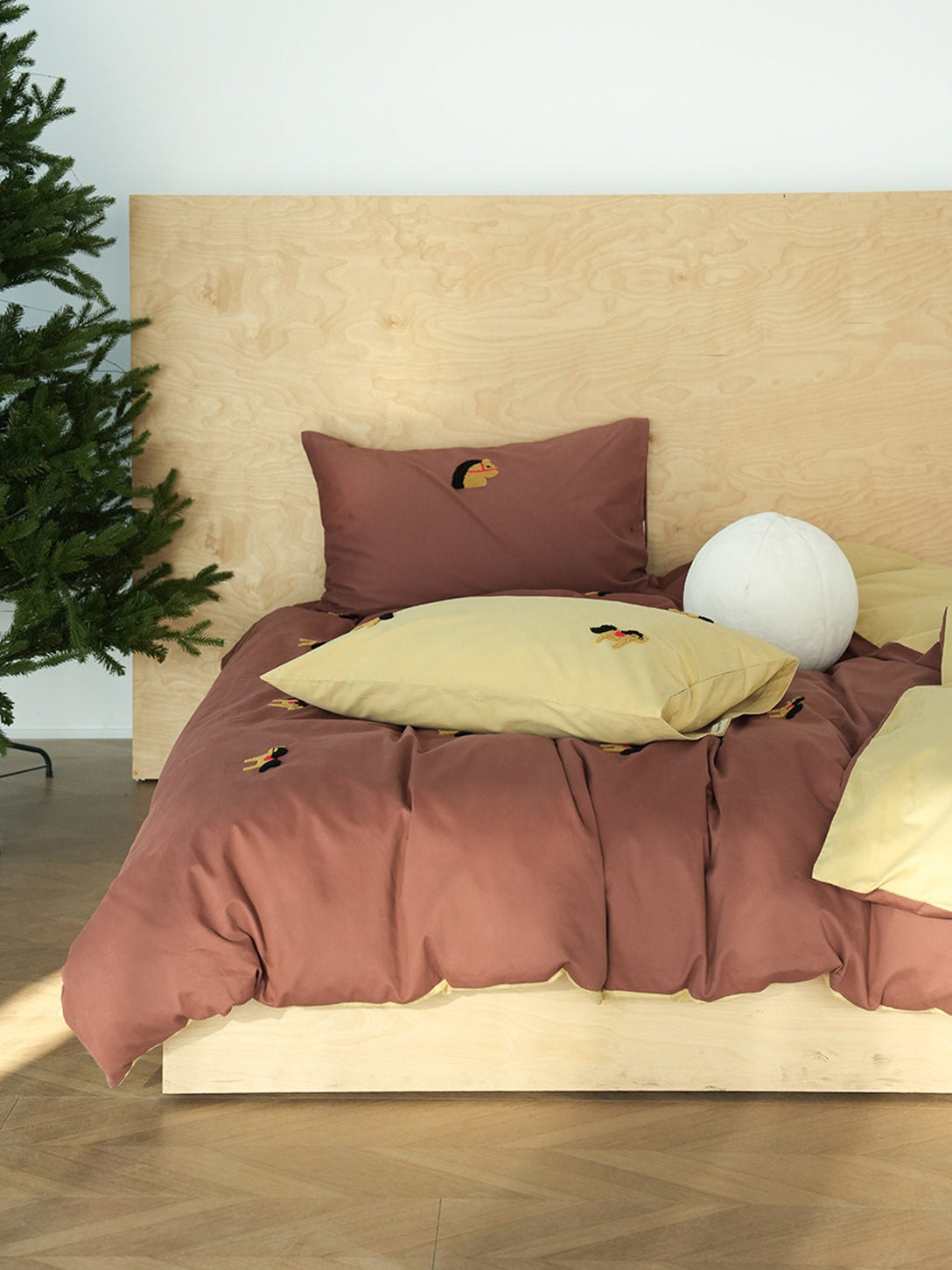 Embroidered Horse Brushed Bedding Set