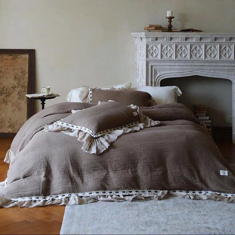 Belle Lace Ruffle Bedding Set