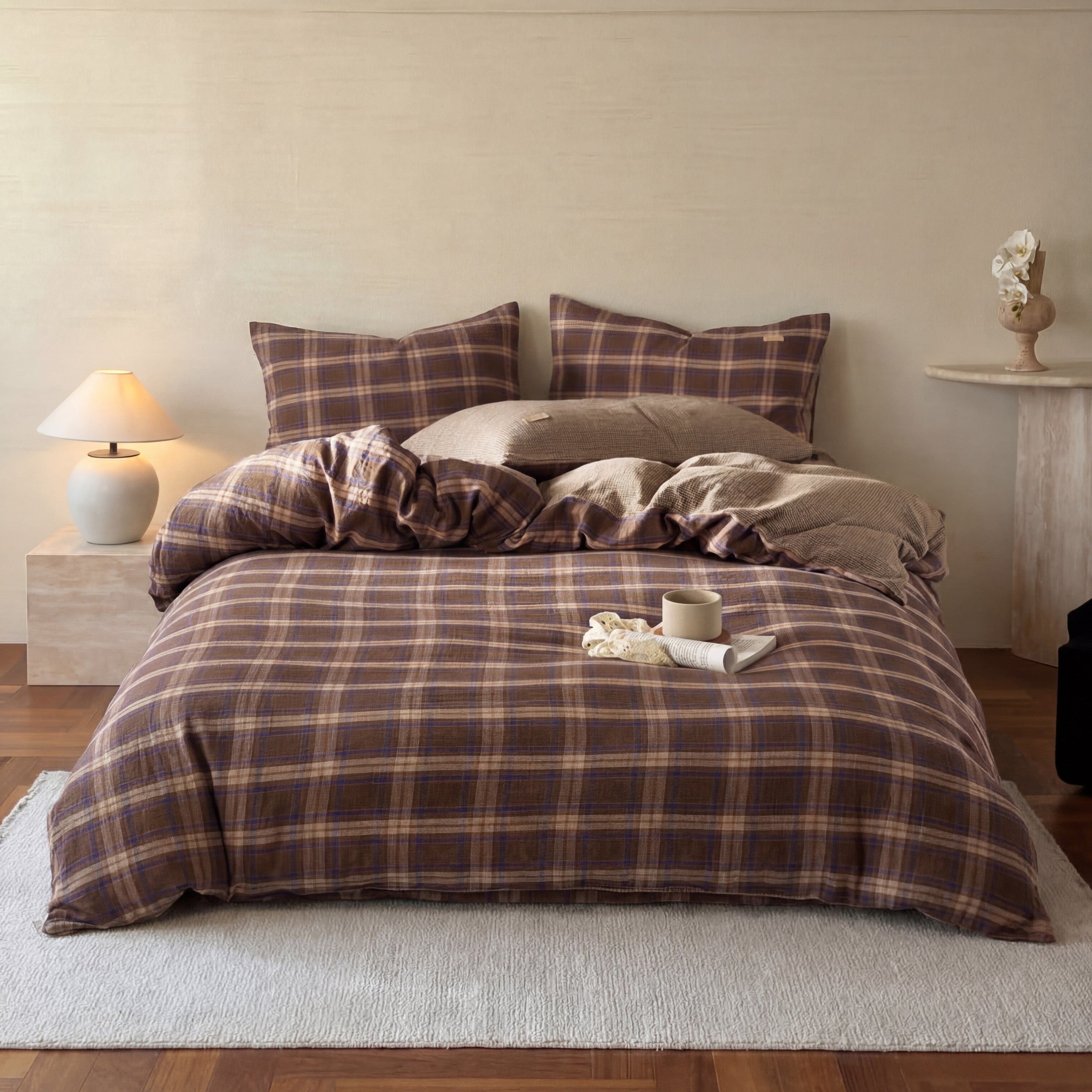 British Vintage Plaid Bedding Set