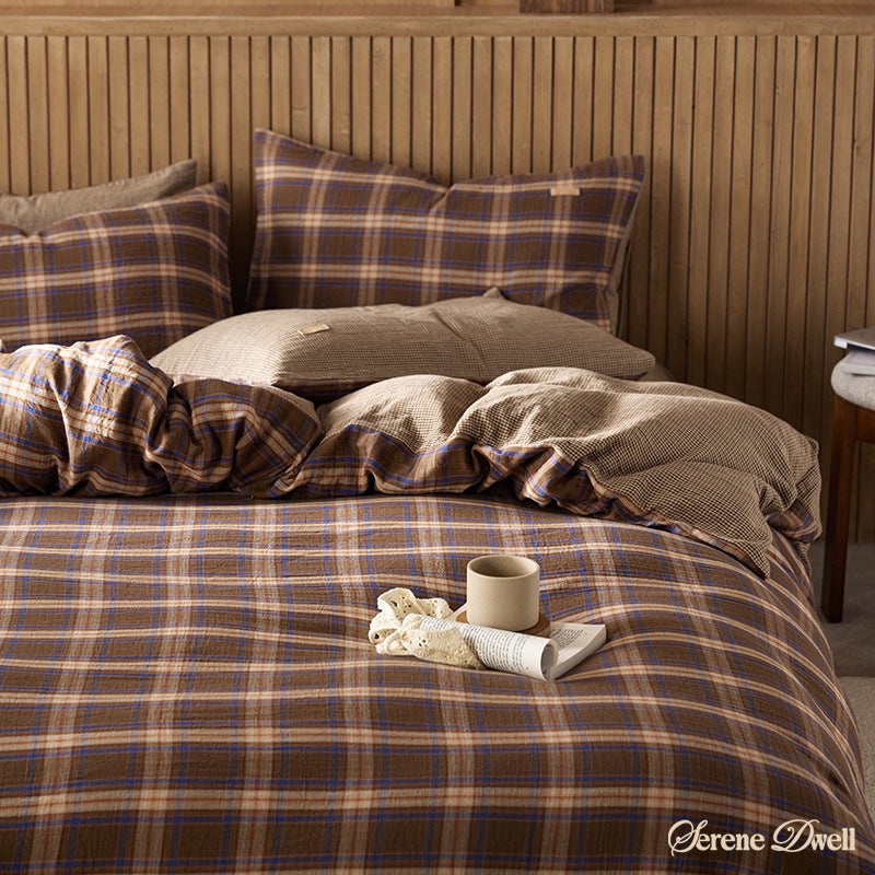 British Vintage Plaid Bedding Set