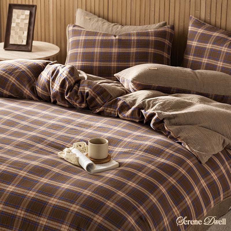 British Vintage Plaid Bedding Set