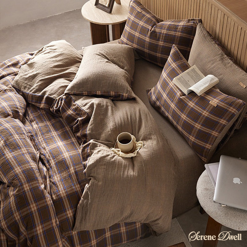 British Vintage Plaid Bedding Set