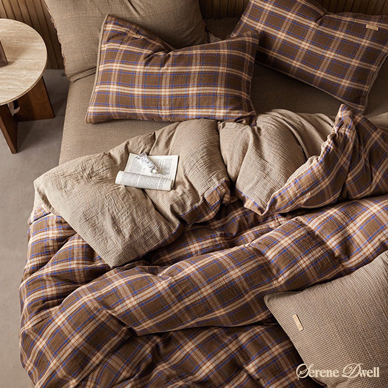 British Vintage Plaid Bedding Set