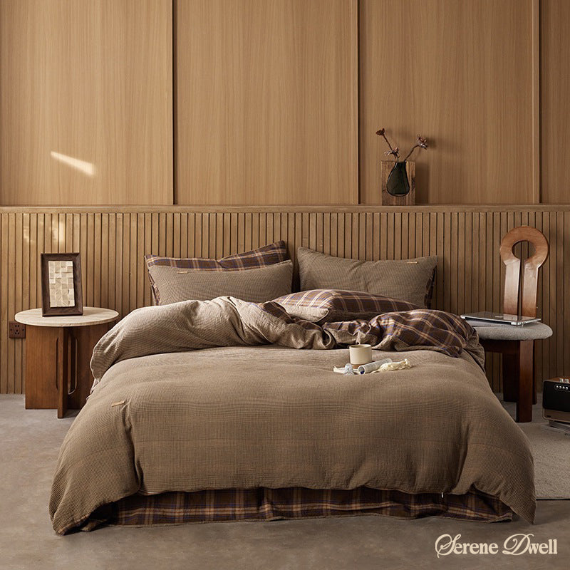 British Vintage Plaid Bedding Set