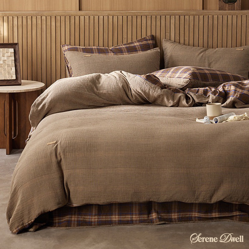British Vintage Plaid Bedding Set