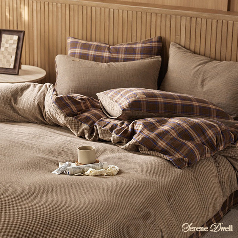British Vintage Plaid Bedding Set