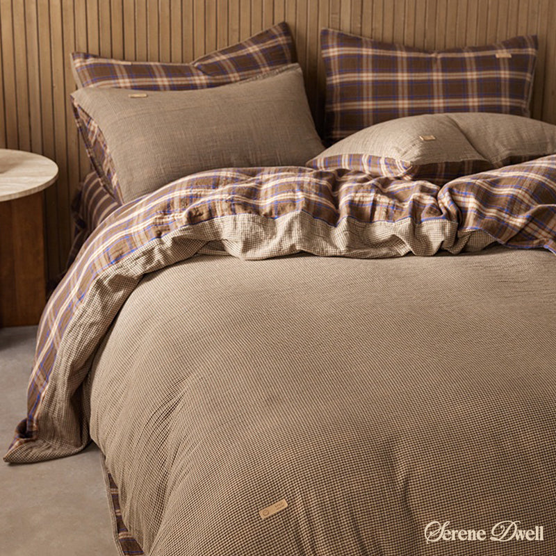 British Vintage Plaid Bedding Set