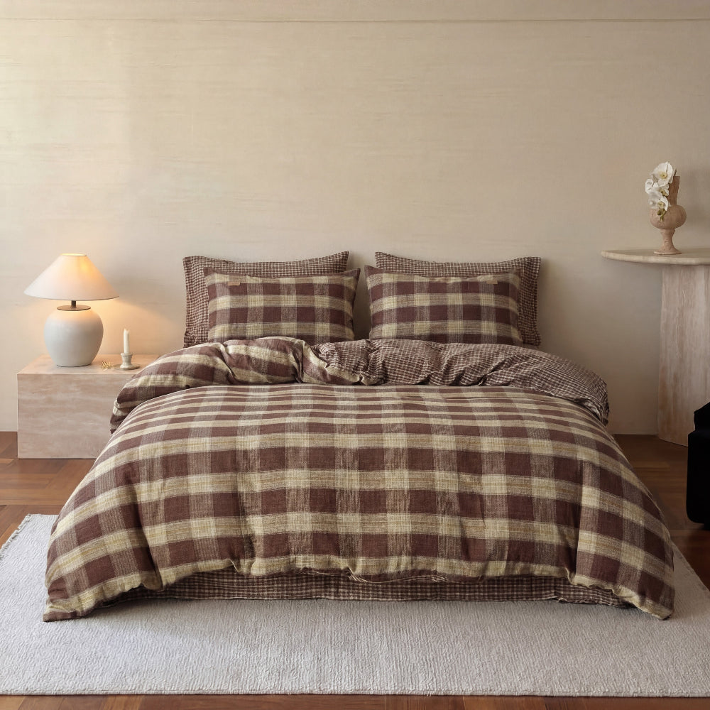 British Vintage Plaid Bedding Set