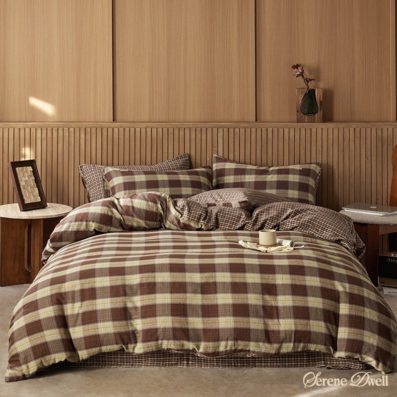 British Vintage Plaid Bedding Set