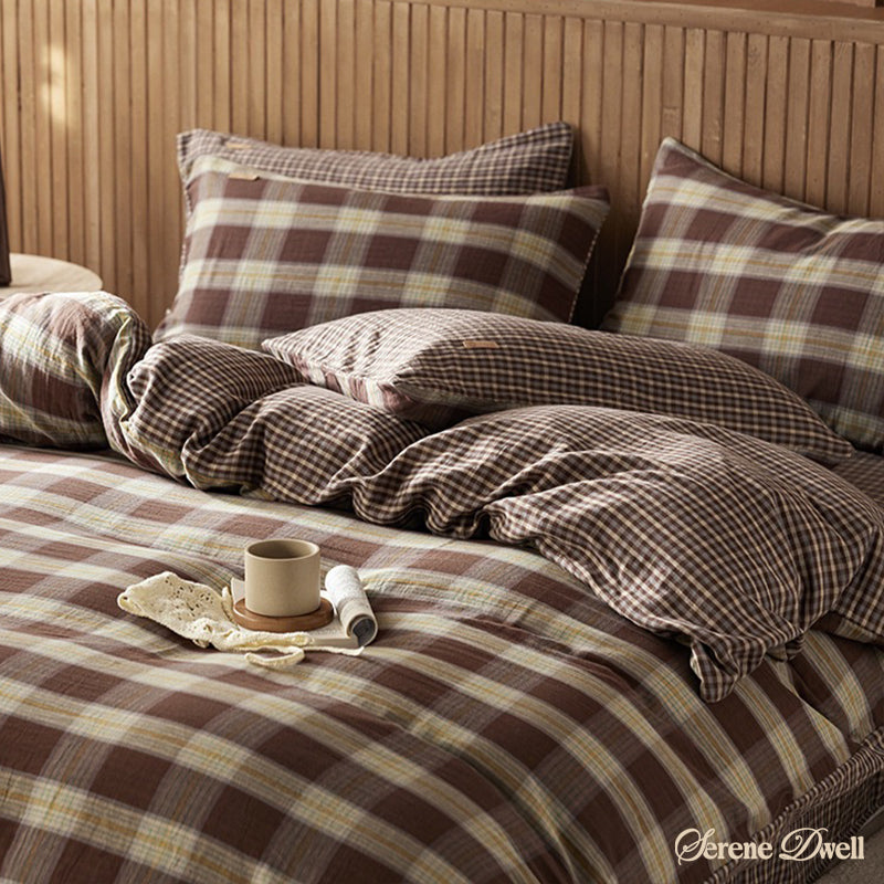 British Vintage Plaid Bedding Set