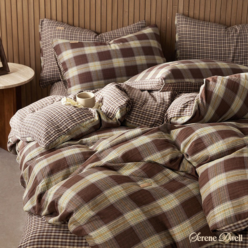 British Vintage Plaid Bedding Set