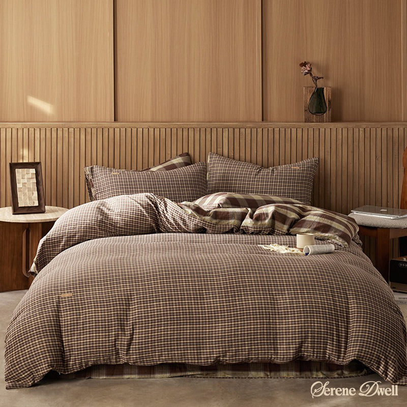British Vintage Plaid Bedding Set