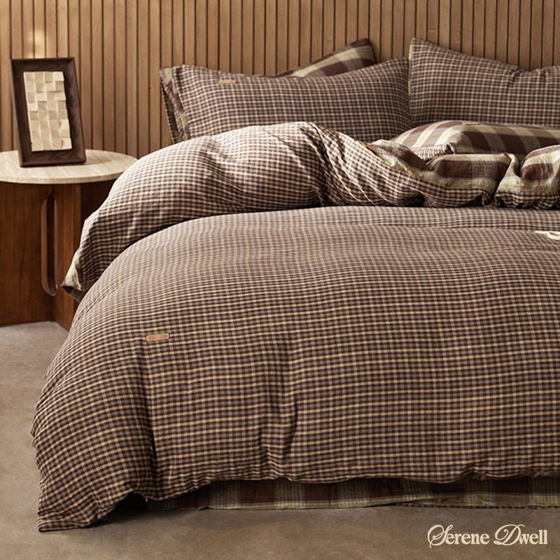 British Vintage Plaid Bedding Set