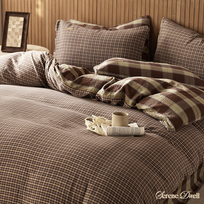 British Vintage Plaid Bedding Set
