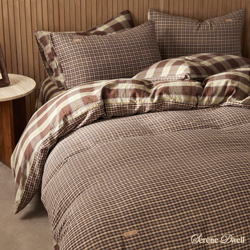 British Vintage Plaid Bedding Set