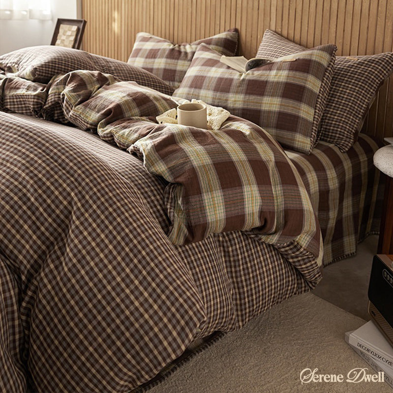 British Vintage Plaid Bedding Set