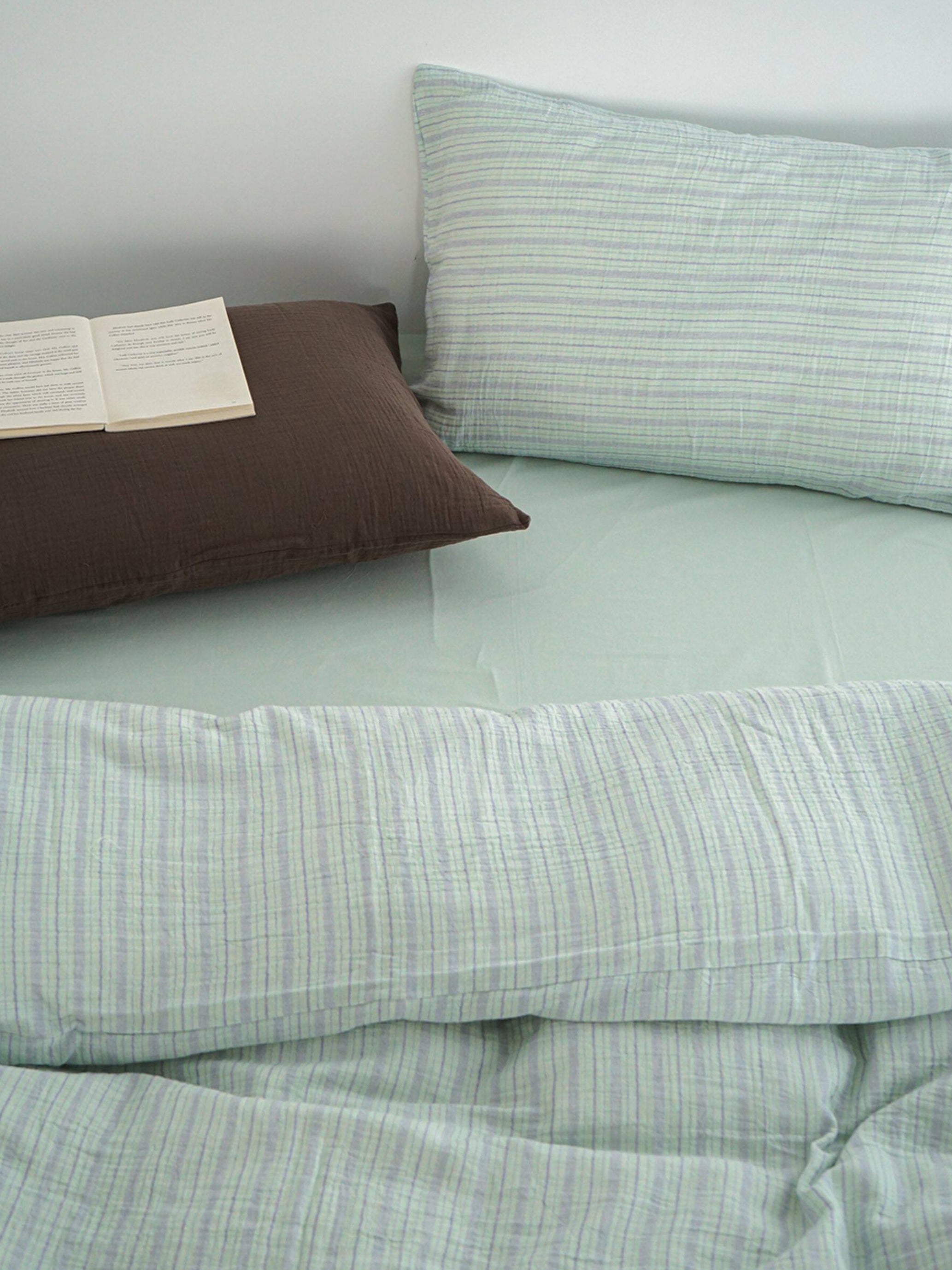 Double Gauze Stripe Cotton Bedding Set