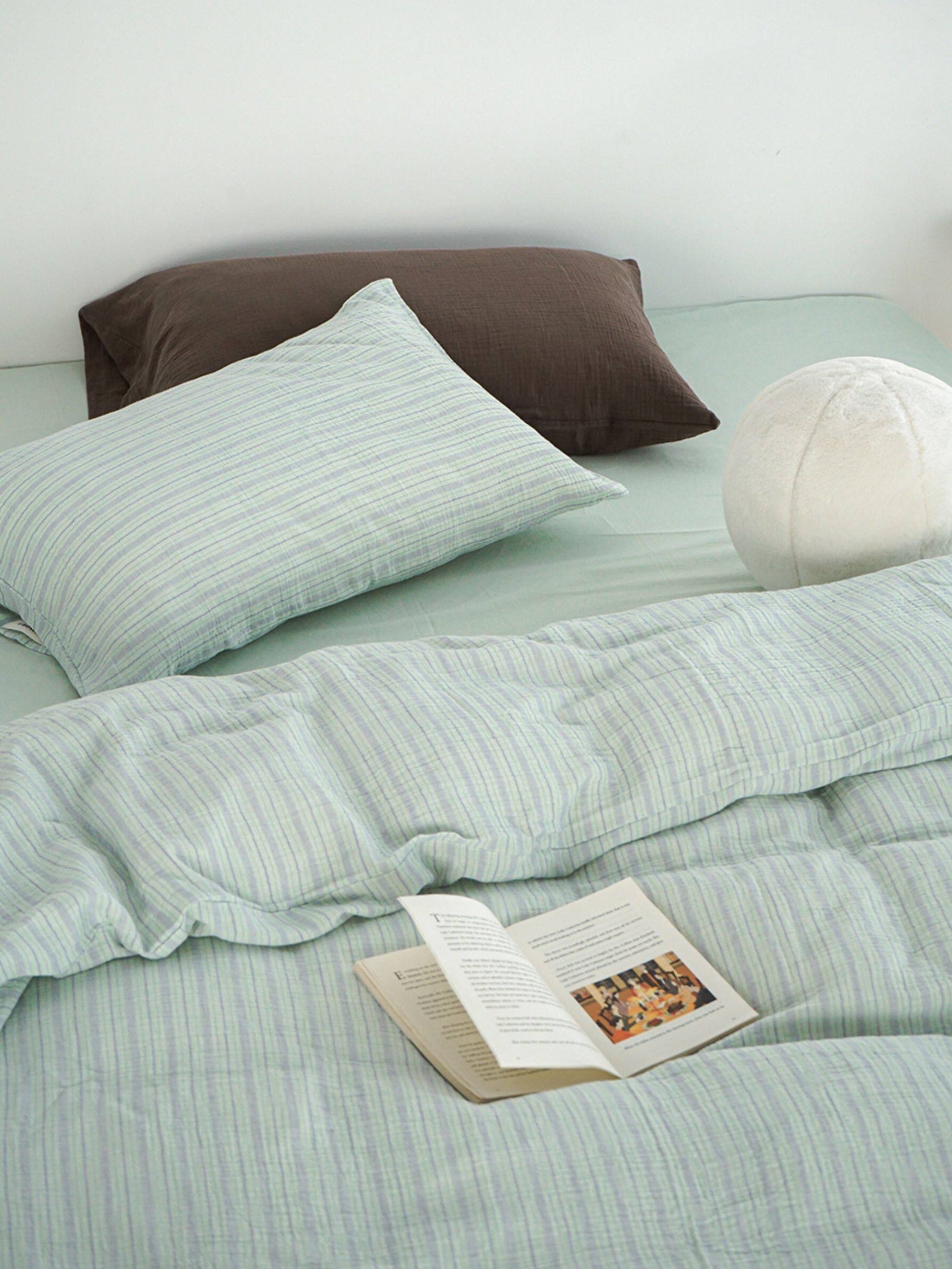 Double Gauze Stripe Cotton Bedding Set