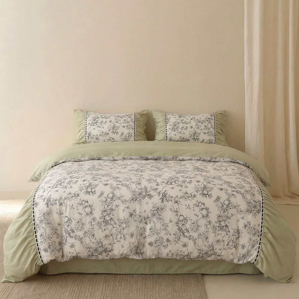 French Black Lace Bedding Set