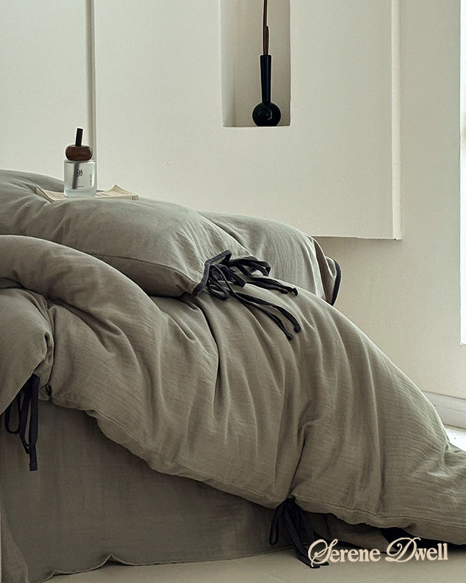 Serena Ribbon Tied Bedding Set
