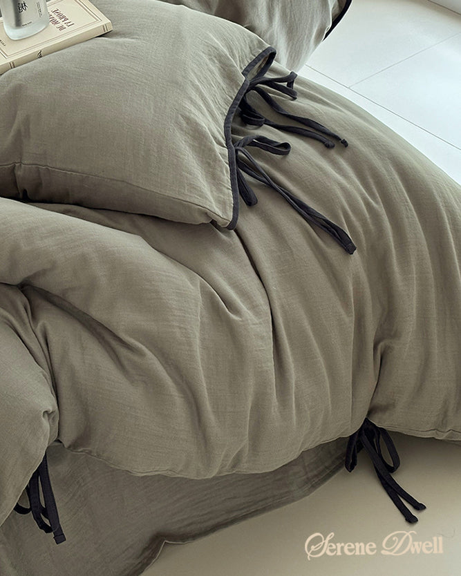 Serena Ribbon Tied Bedding Set