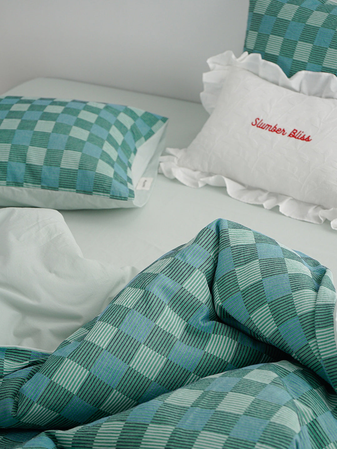 Vintage Jacquard Plaid Cotton Bedding Set