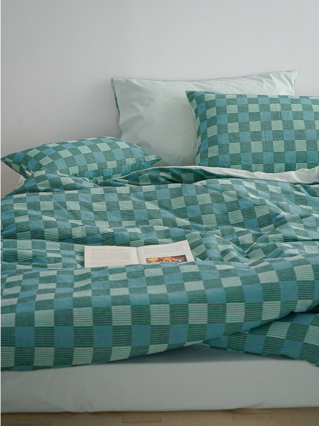 Vintage Jacquard Plaid Cotton Bedding Set