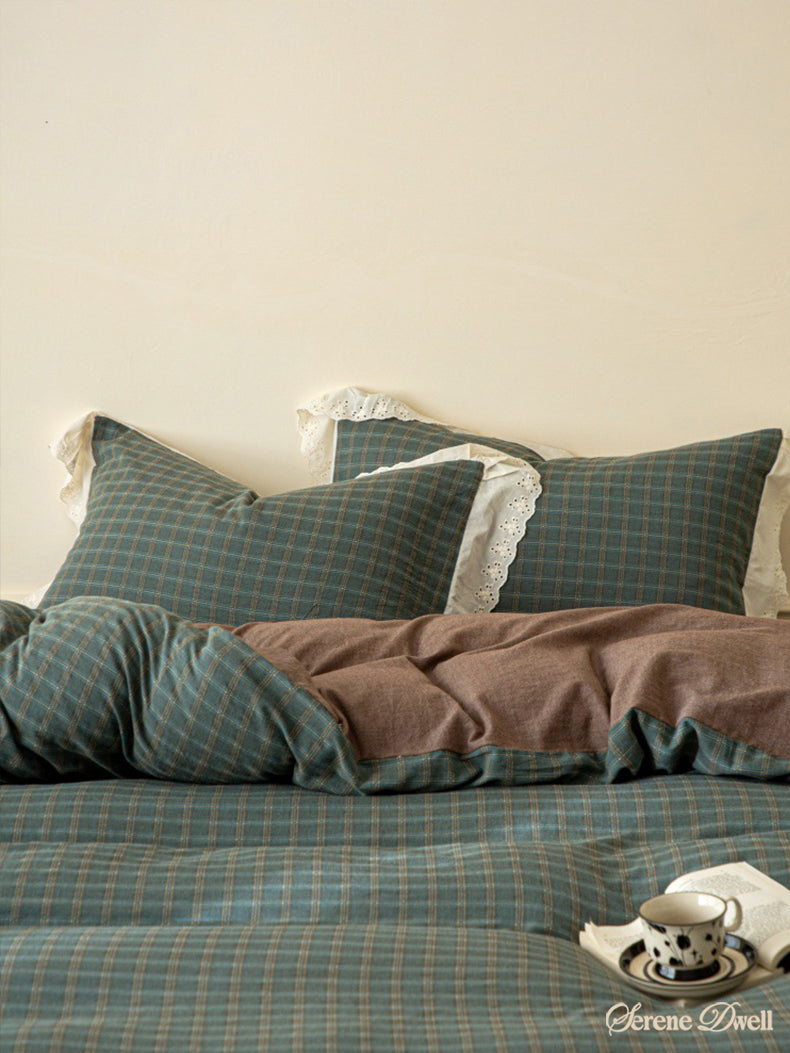 Felicity Gingham Lace Ruffle Bedding Set