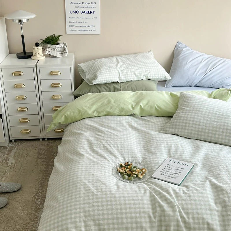 Mixed Gingham Bedding Set