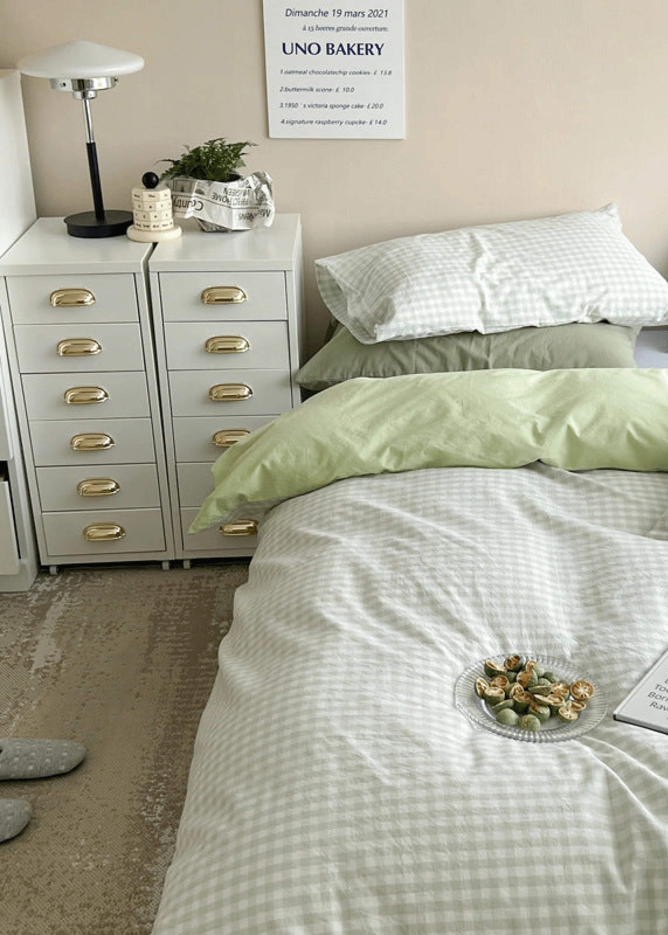 Mixed Gingham Bedding Set