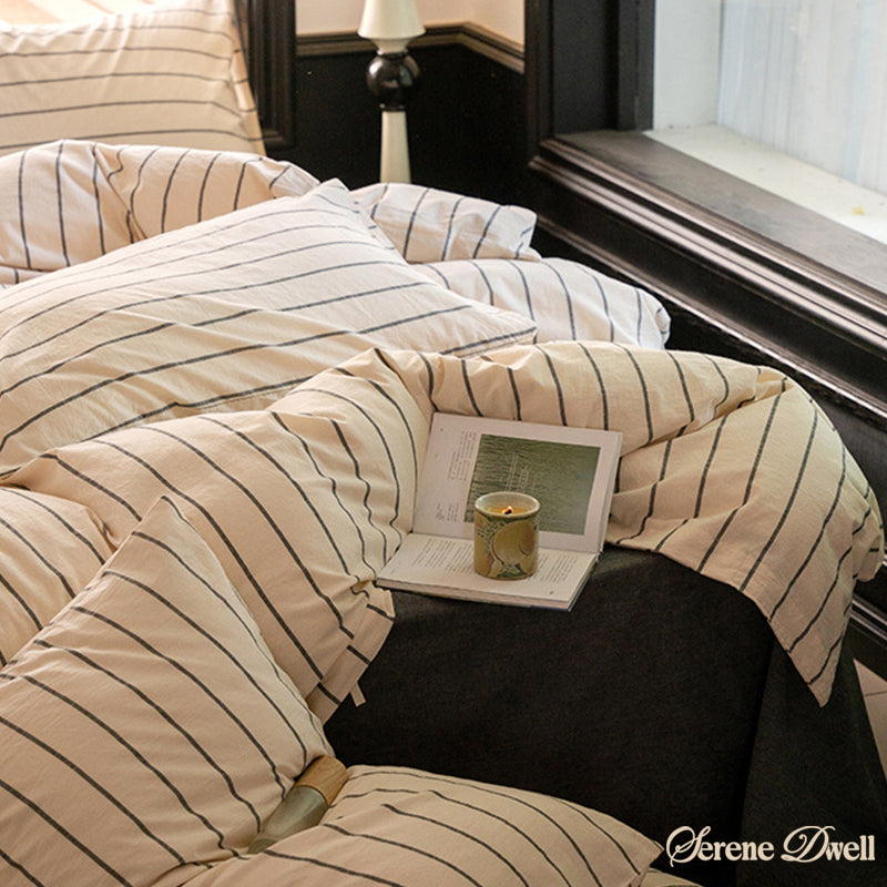 Minimalist Vertical Stripe Bow Ties Bedding Set
