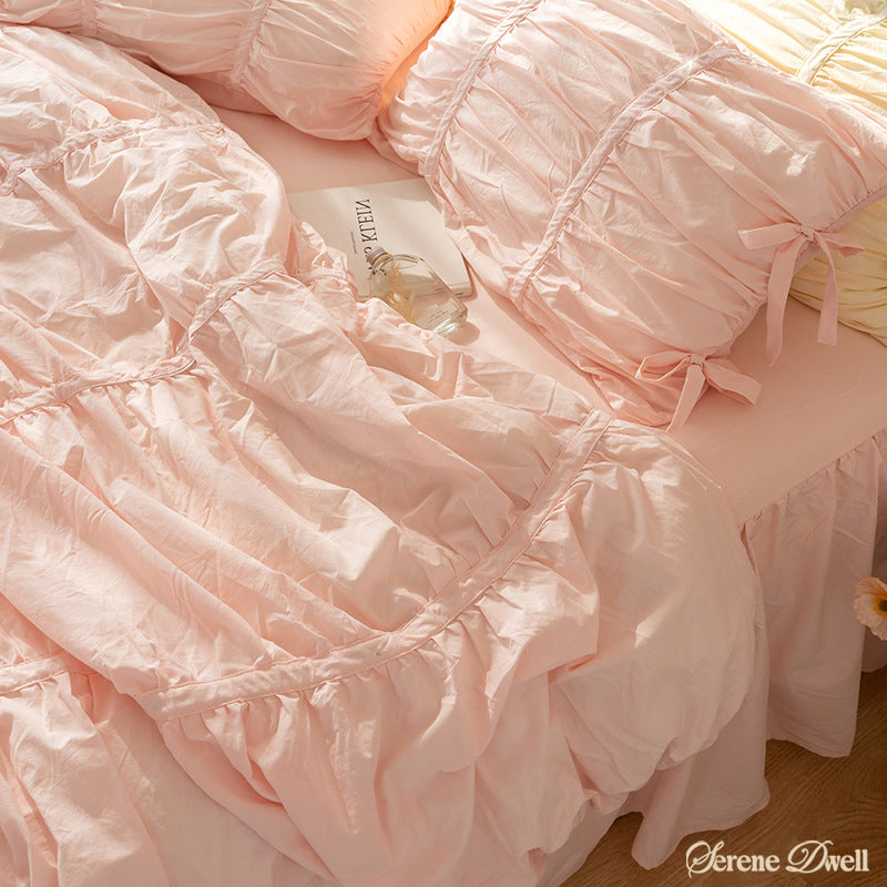 Coquette Ruffle Bedding Set with Ties