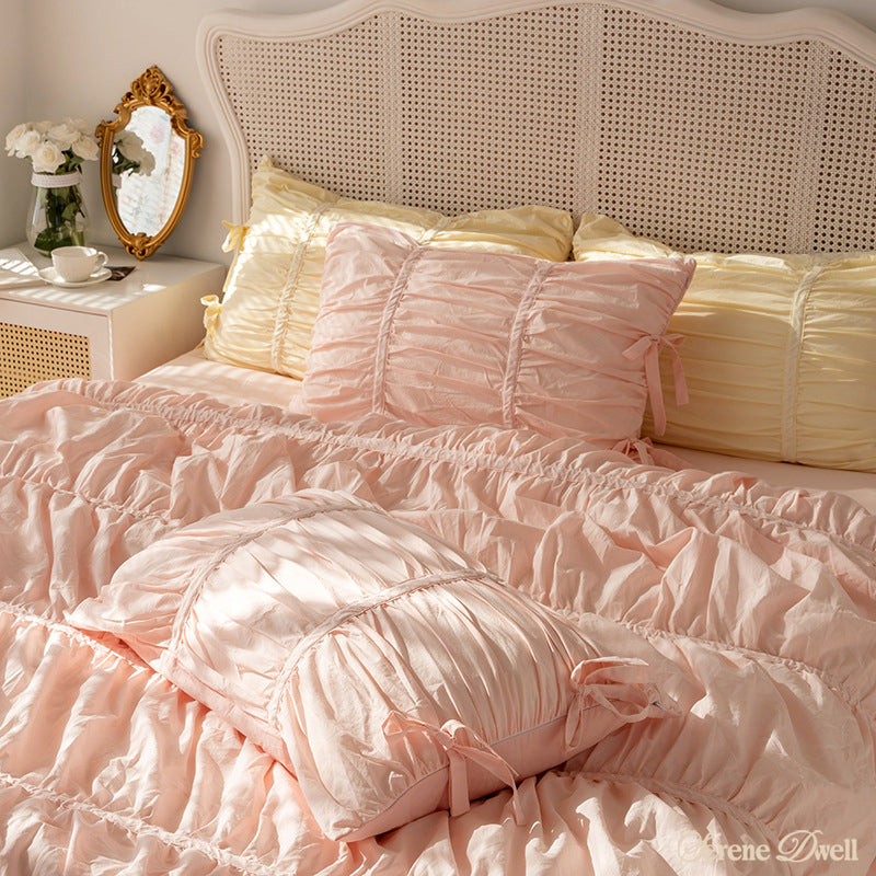 Coquette Ruffle Bedding Set with Ties