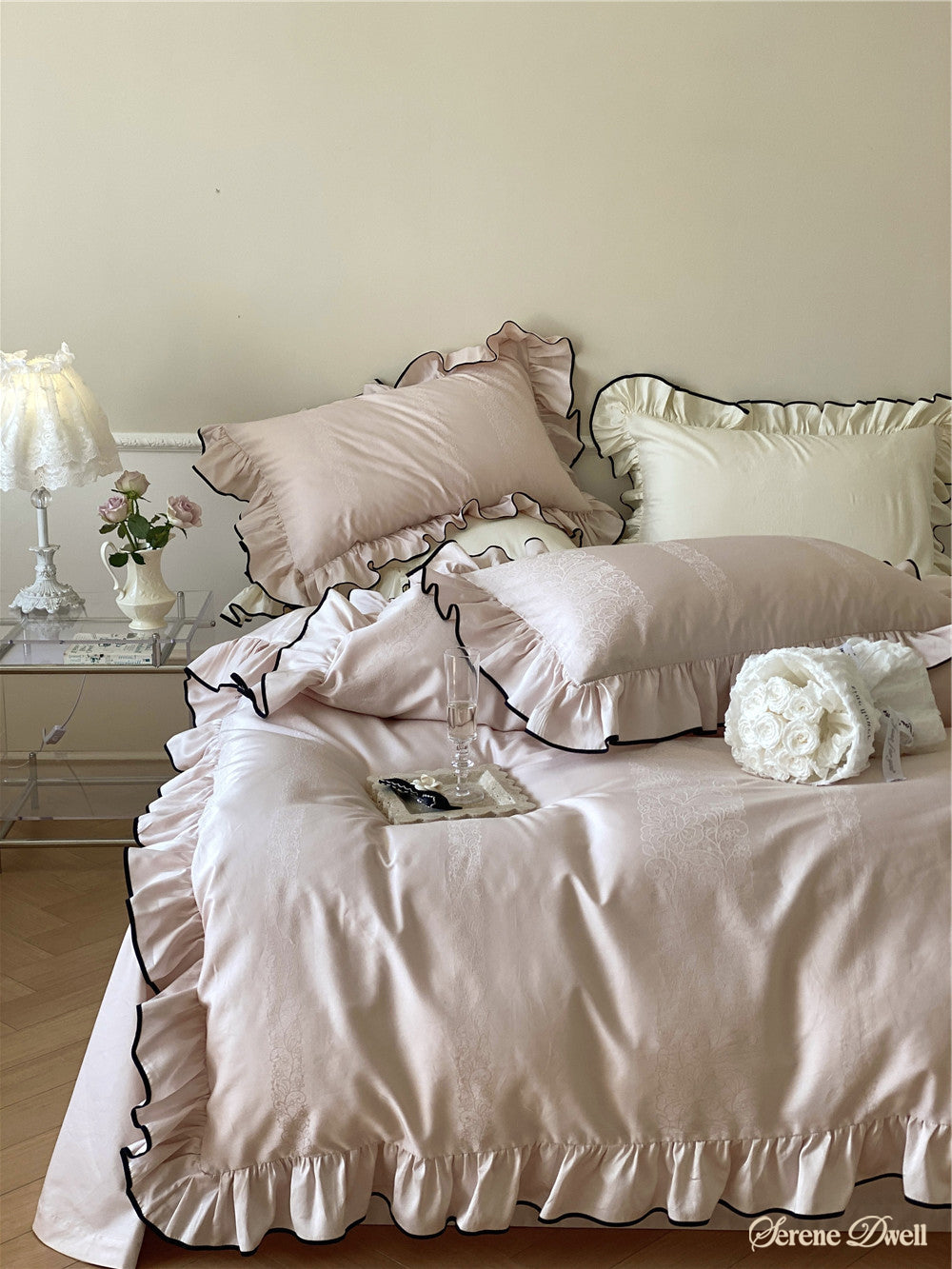 Silky Ruffle Bedding Set