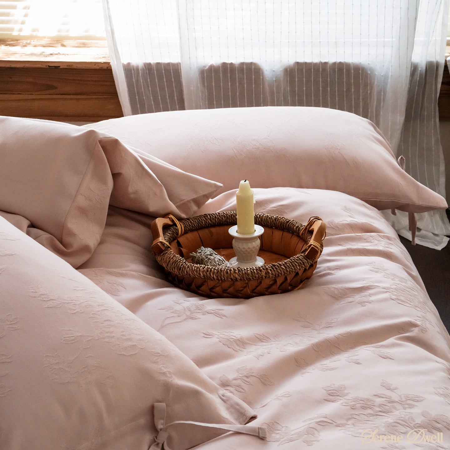 Liora Ribbon Bow Tied Floral Bedding Set