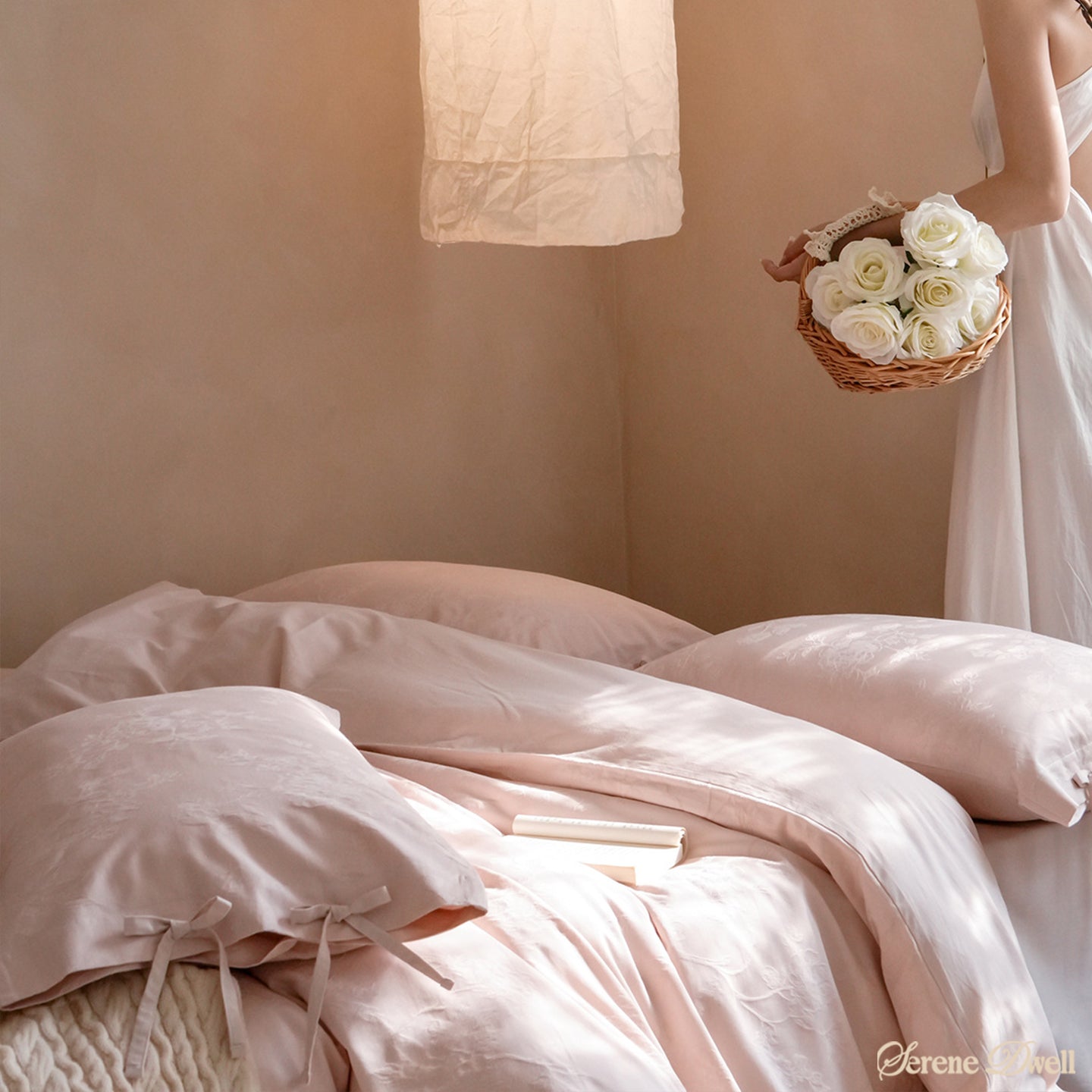 Liora Ribbon Bow Tied Floral Bedding Set