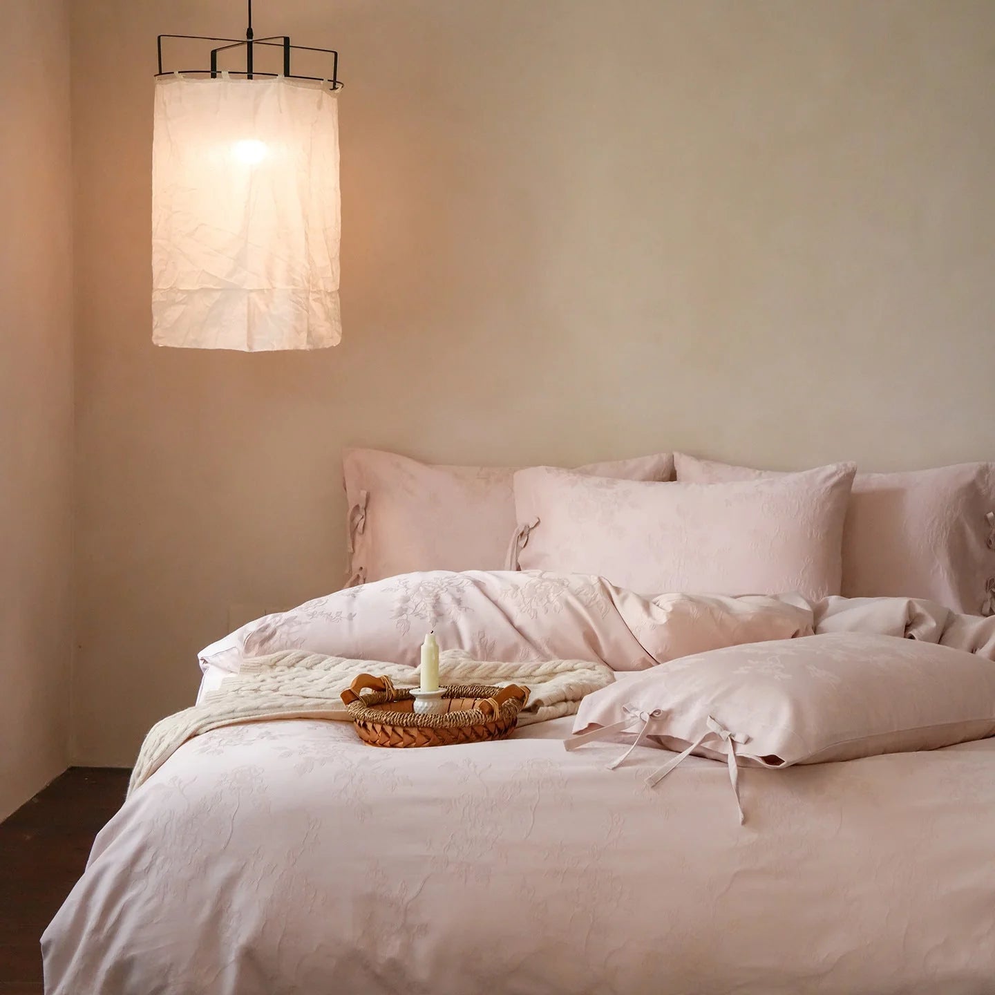 Liora Ribbon Bow Tied Floral Bedding Set